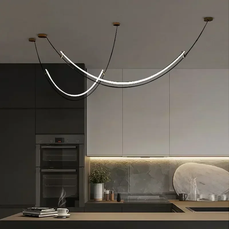 Decor Lighting Floor Lamps - Nordic โมเดิร์นแขวนโคมระย้า Luster Minimalist Line Design