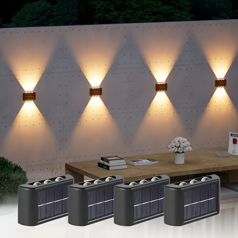 Lighting Decoration Ideas - ไฟ LED พลังงานแสงอาทิตย์สำหรับภายนอกอาคาร กันน้ำ ติดผนัง ส่องสว่างขึ้นและลง