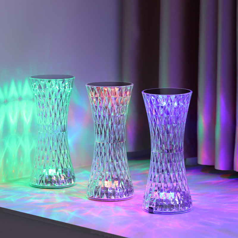Lighting Decor Bedroom - โคมไฟตั้งโต๊ะคริสตัลอะคริลิคตกแต่งคริสต์มาส ไฟกลางคืนสำหรับห้องนอน ไฟ LED ข้างเตียง ของขวัญ