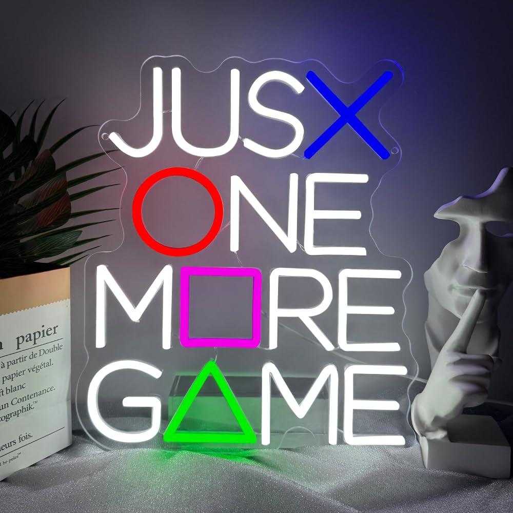 Lighting Decor And More - ป้ายไฟนีออน Just One More Game พร้อมไฟ