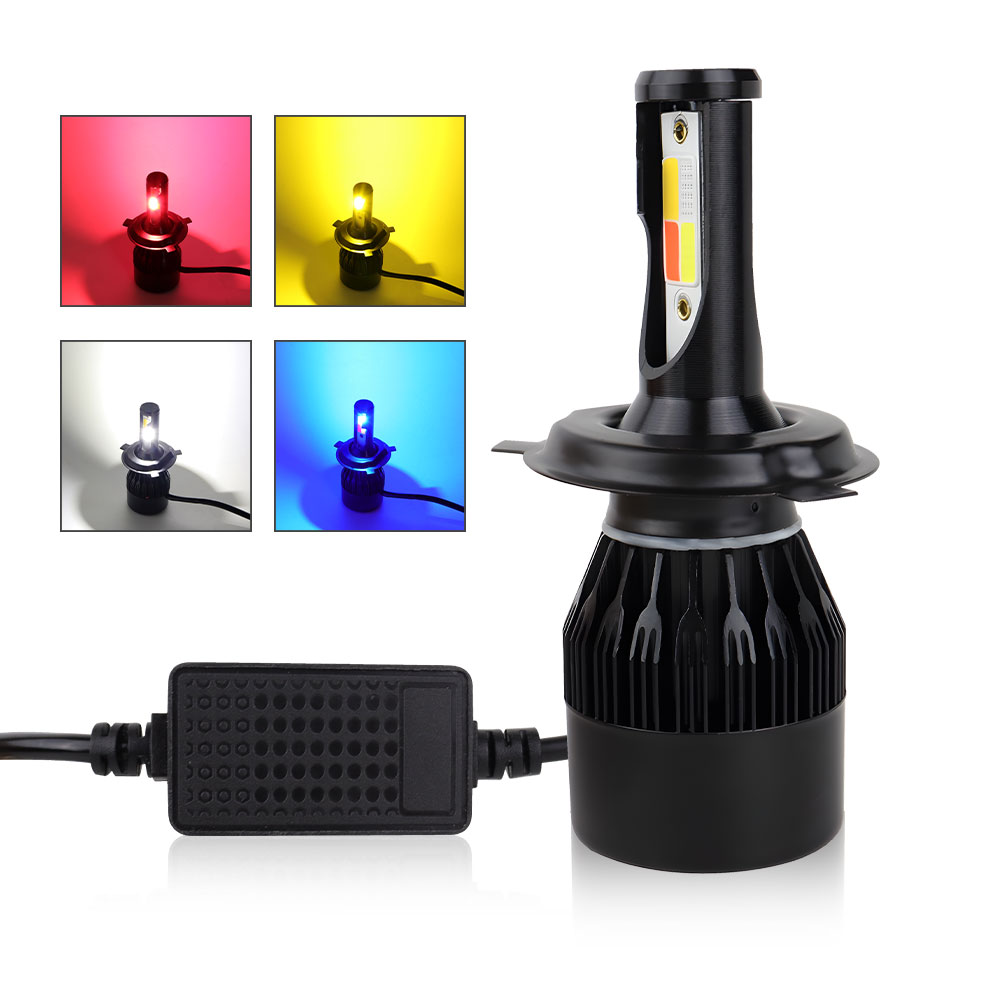 Colour Changing Bulb - แฟลชรถยนต์ 4 สีไฟหน้าหลอดไฟ LED H4 H11