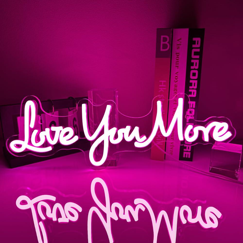 Lighting Decor And More - ป้ายไฟนีออน Love You More พร้อมไฟ LED