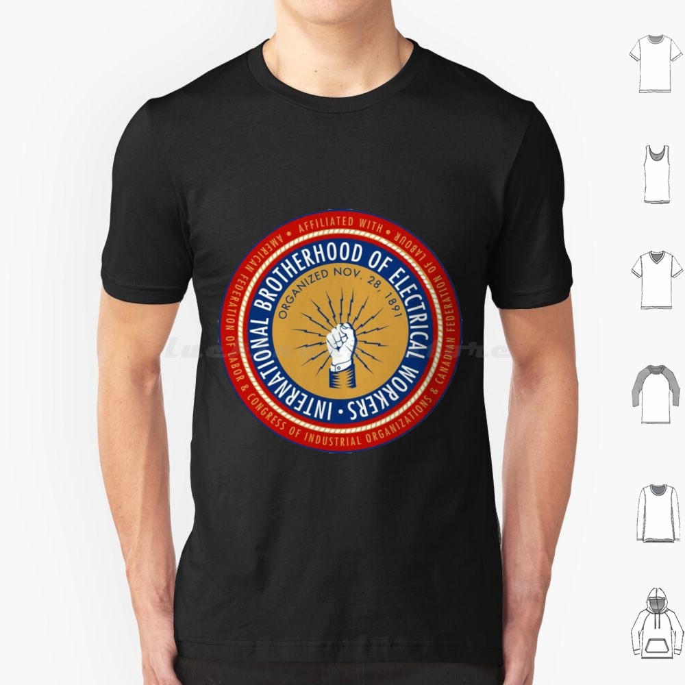 Union Lighting & Decor Collabs - Ibew ช่างไฟฟ้า-Cool T เสื้อขนาดใหญ่ผ้าฝ้าย 100% ไฟฟ้าช่างไฟฟ้า