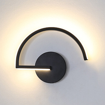 Lighting Decor Bedroom - โคมไฟติดผนัง LED สไตล์นอร์ดิกสมัยใหม่, โคมไฟติดผนังทรงเรขาคณิตสีดำแบบมินิมอลสำหรับตกแต่งห้องนอนข้างเตียงห้องนั่งเล่น, ไฟตกแต่งบ้านสุดสร้างสรรค์