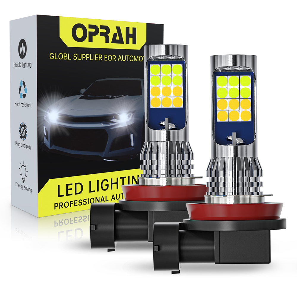 Colour Changing Bulb - Oprah 2Pcs ไฟ LED หมอกรถ Dual-สีไฟตัดหมอกหลอดไฟ