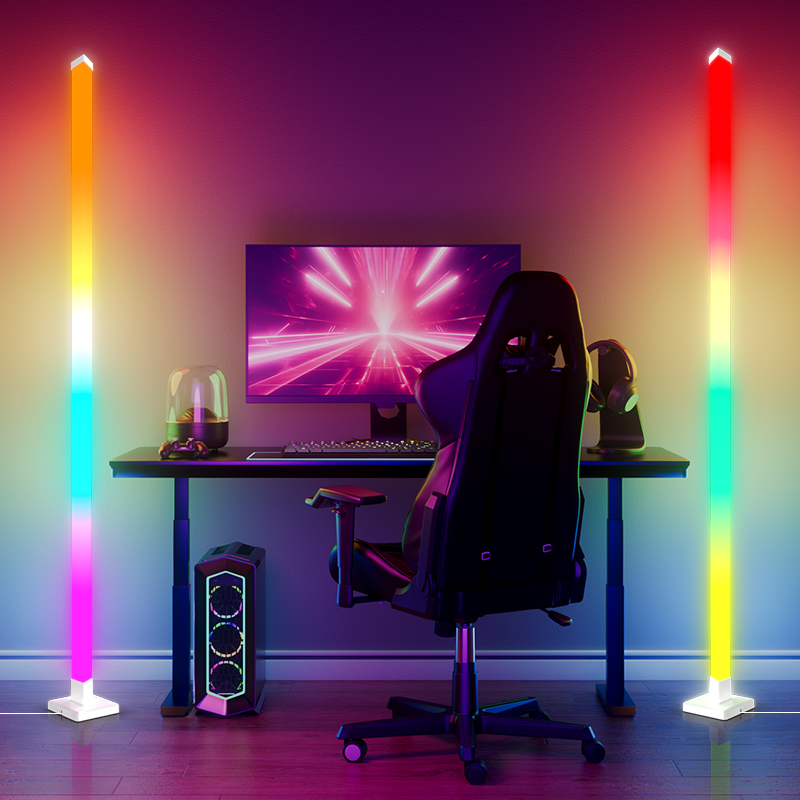Decor Lighting Floor Lamps - โคมไฟตั้งพื้น LED อัจฉริยะ RGB ปรับความสว่างได้ ดีไซน์ทันสมัย