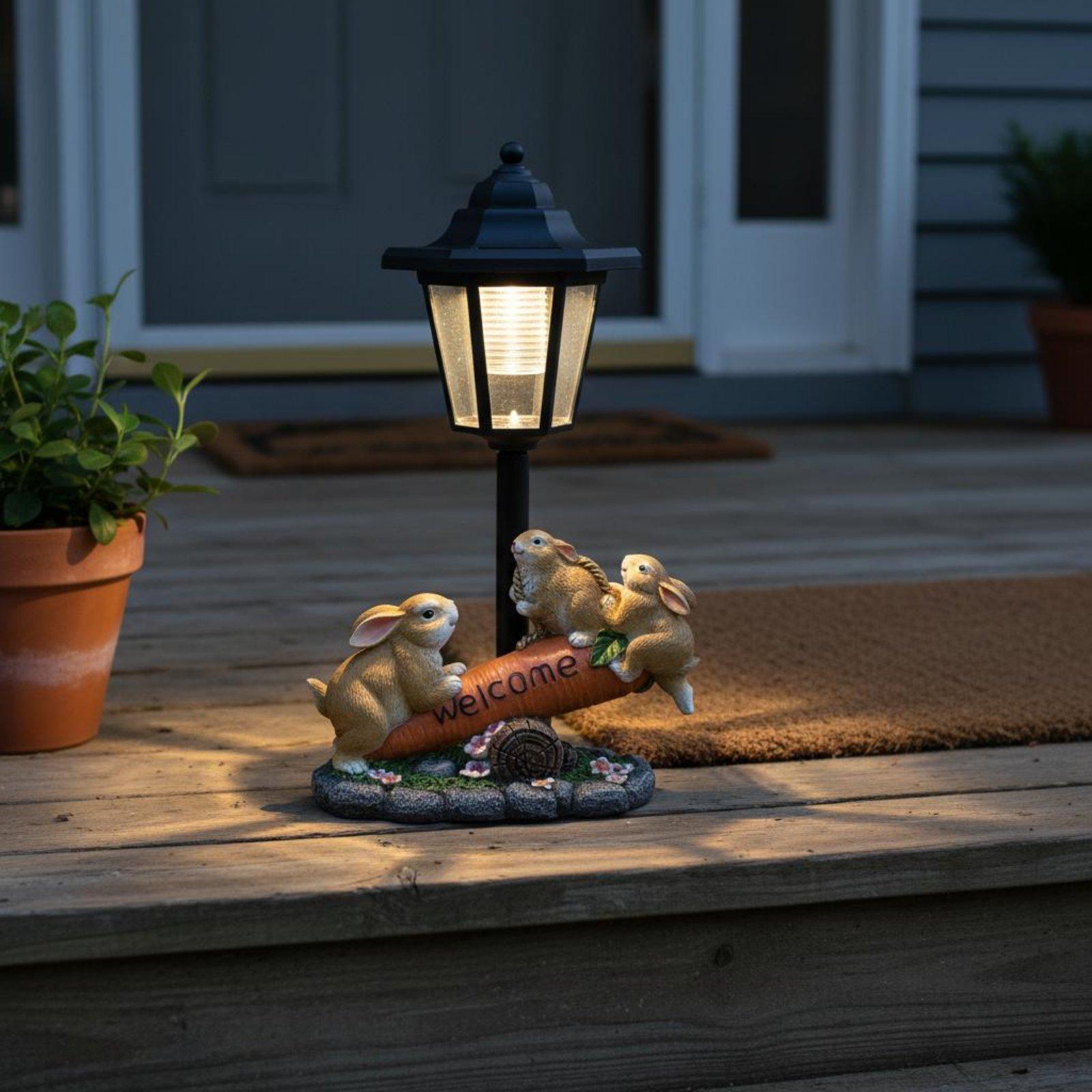 Lighting Decoration Ideas - รูปปั้นกระต่ายพลังงานแสงอาทิตย์ ของตกแต่งรูปกระต่าย ไฟพลังงานแสงอาทิตย์ ไอเดียของขวัญสำหรับทางเดินและสนามหญ้า