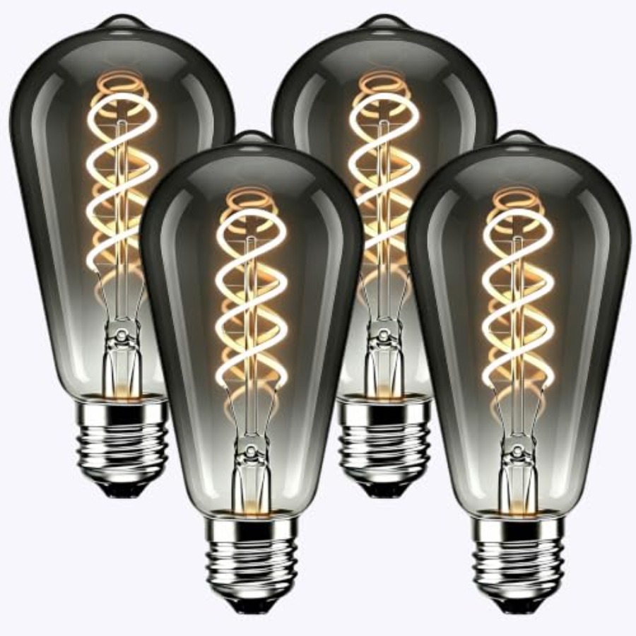 Vintage Lighting Decor - 4 แพ็ค ST64 หลอดไฟ LED เอดิสัน