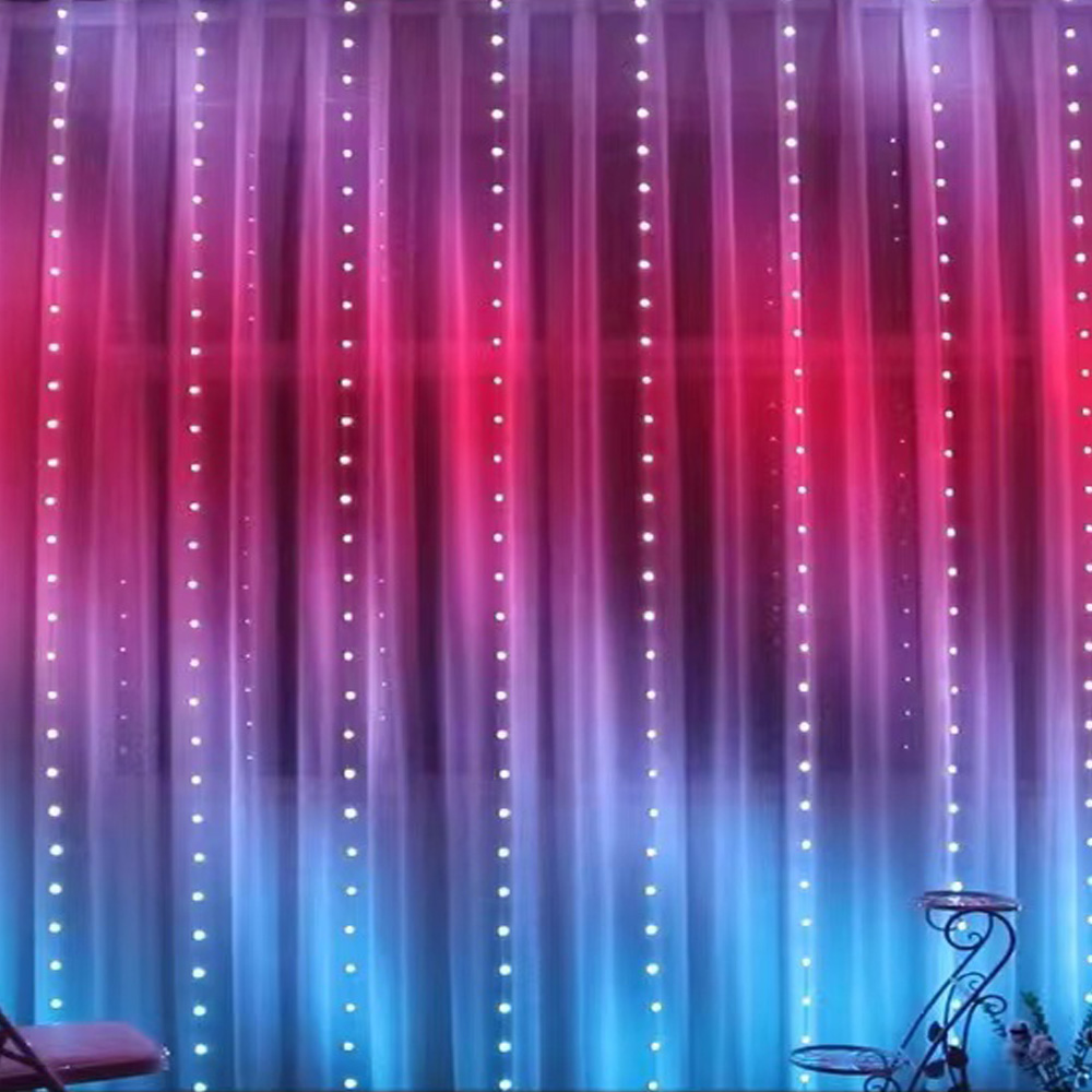 Lighting Decor Wedding - 3M RGB สมาร์ทไฟ LED ผ้าม่านตกแต่งคริสต์มาส APP