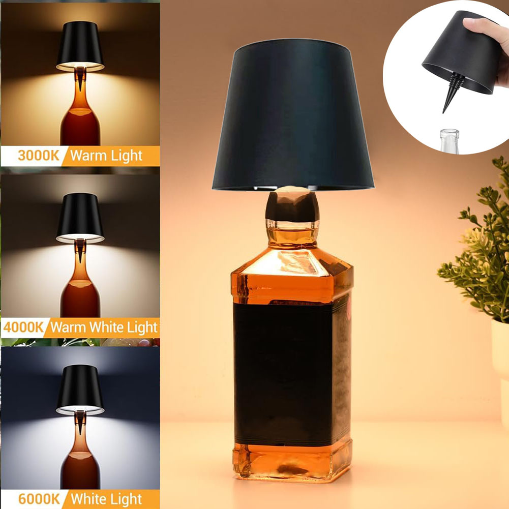Colour Changing Bulb - โคมไฟ LED รูปขวดไวน์ โคมไฟตกแต่งโต๊ะทำงาน 3 สี