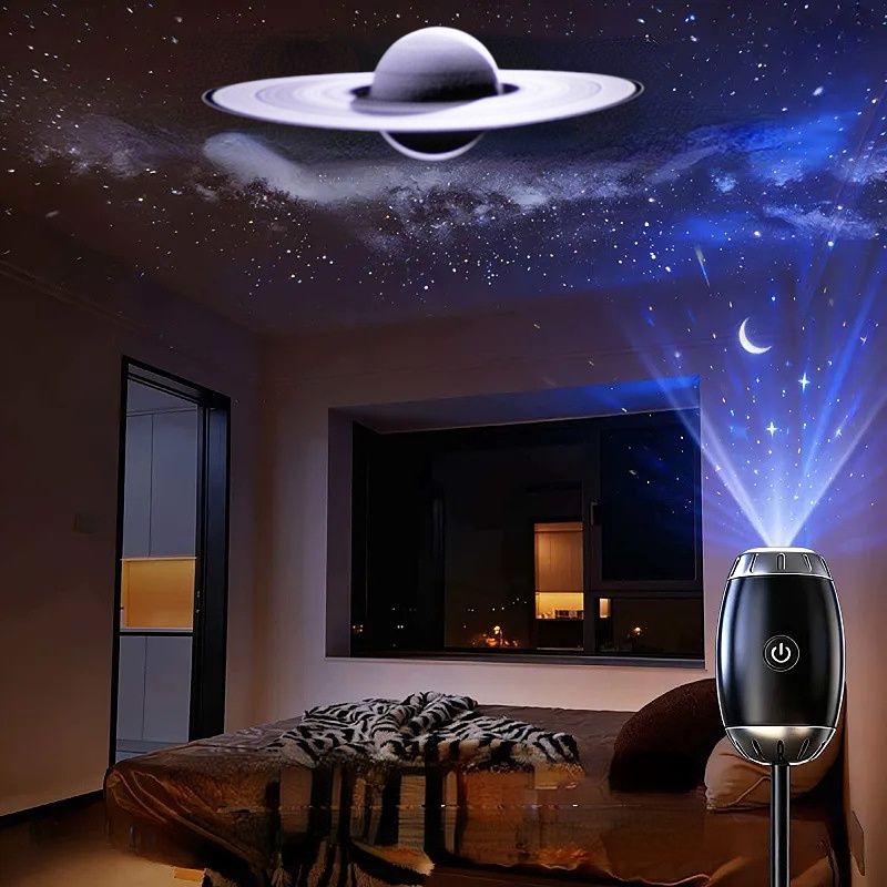 Star Projector Night - มินิ กาแล็กซี่ สตาร์โปรเจคเตอร์ไฟกลางคืน LED โคมไฟท้องฟ้าเต็มไปด้วยดวงดาวการฉายภาพระยะไกลแสงบรรยากาศสำหรับงานปาร์ตี้ตกแต่งห้องนอนบ้าน