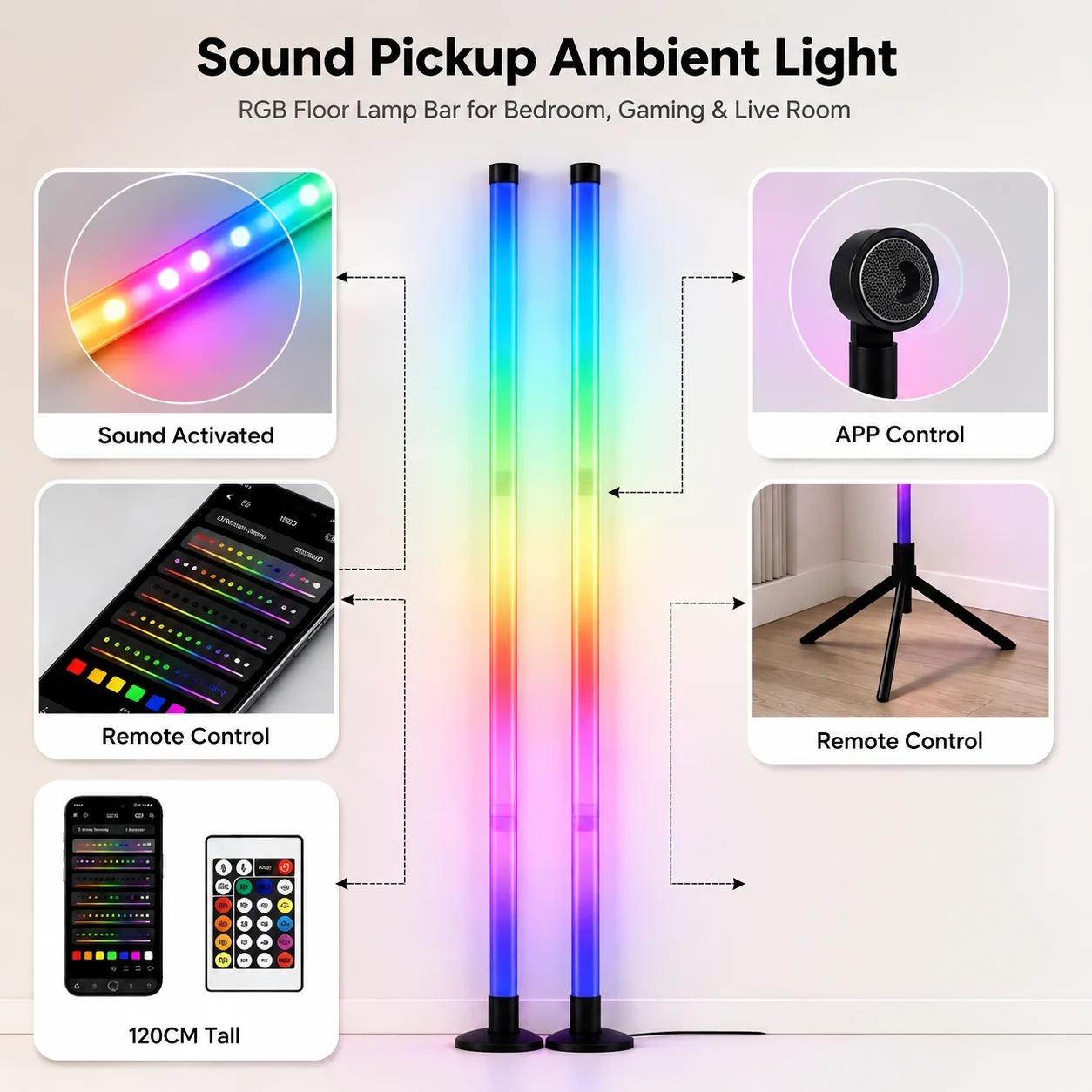 โคมไฟตั้งพื้นแบบมุม RGB LED 2  - Decor Lighting Floor Lamps บทวิจารณ์และราคา
