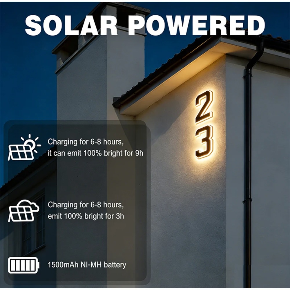 ป้ายเลขที่บ้าน LED พลังงานแสงอ - Decor Lighting Address บทวิจารณ์และราคา