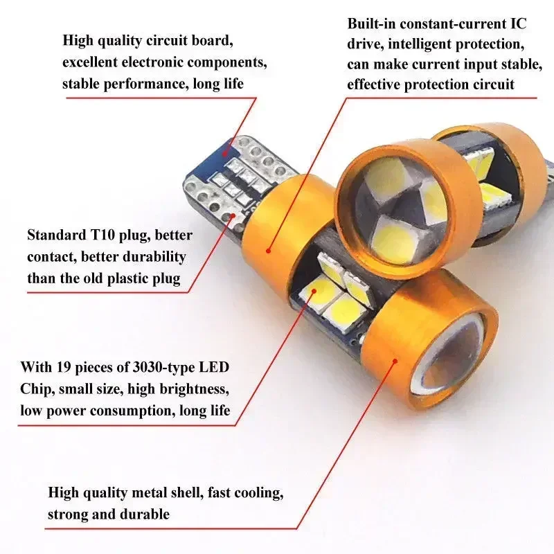 2 ชิ้นรถ T10 12 โวลต์ไฟสัญญาณ  - Orange Lighting Decor บทวิจารณ์และราคา