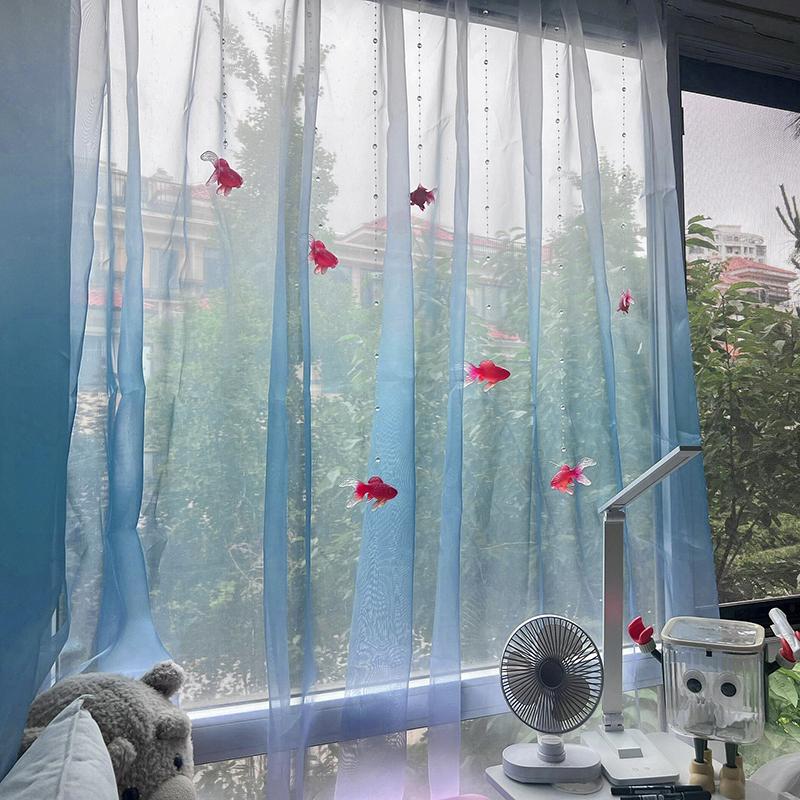 ผ้าม่านหน้าต่างโปร่งแสงสีฟ้าอ่ - Lighting Decoration Ideas บทวิจารณ์และราคา