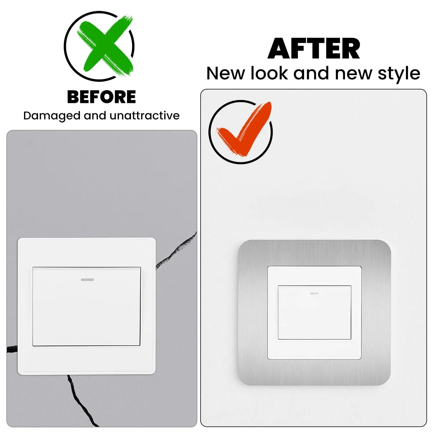 แผ่นปิดสวิตช์ไฟแบบมีกาวในตัวสี - Decor Lighting Uk บทวิจารณ์และราคา