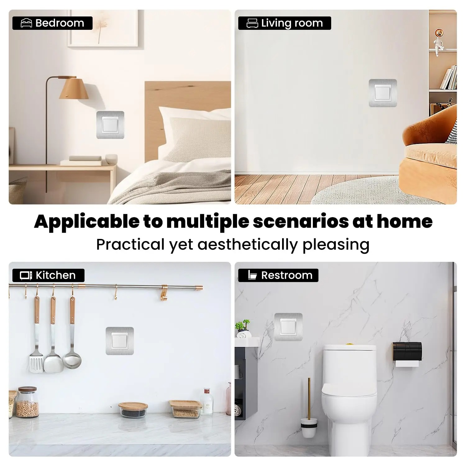 แผ่นปิดสวิตช์ไฟแบบมีกาวในตัวสี - Decor Lighting Uk บทวิจารณ์และราคา