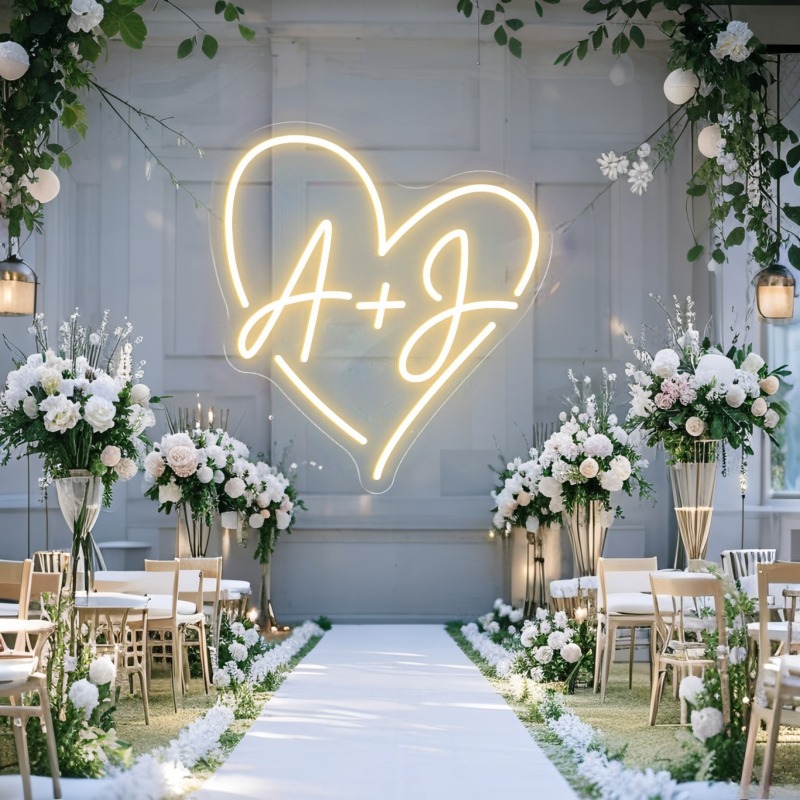 CUSTOM Initials หัวใจ LED Neon - Lighting Decoration Ideas บทวิจารณ์และราคา