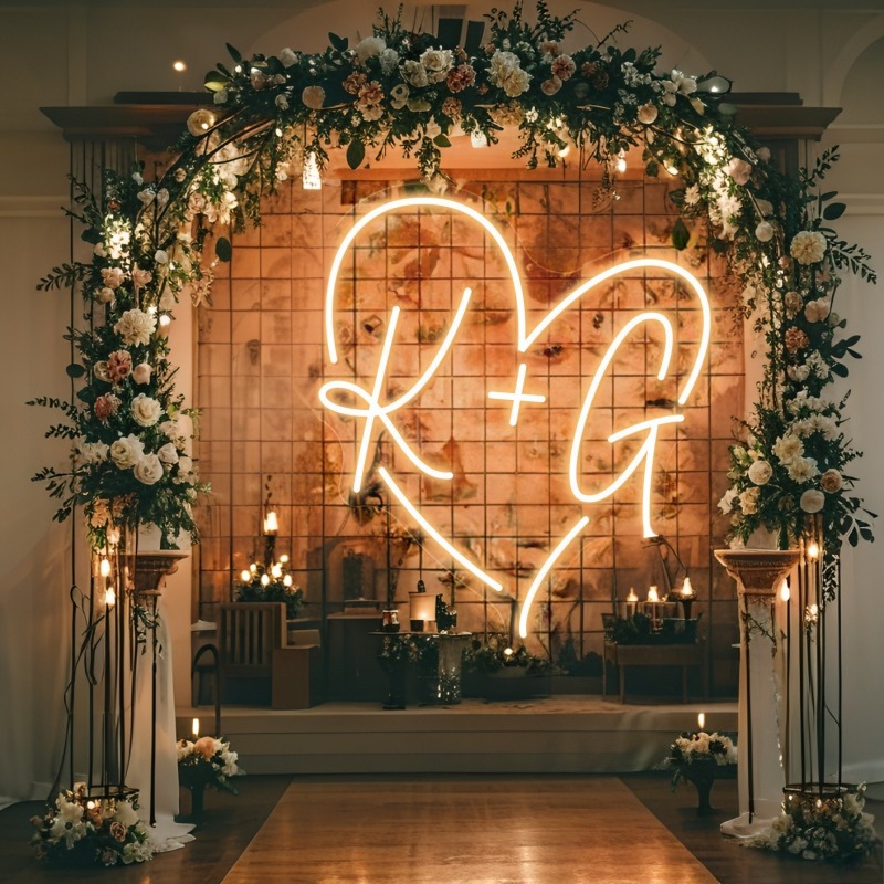 CUSTOM Initials หัวใจ LED Neon - Lighting Decoration Ideas บทวิจารณ์และราคา