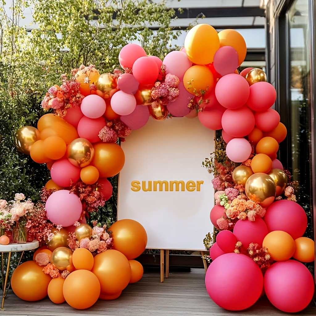 ชุดลูกโป่งสีชมพูส้มสด 126 ชิ้น - Orange Lighting Decor บทวิจารณ์และราคา