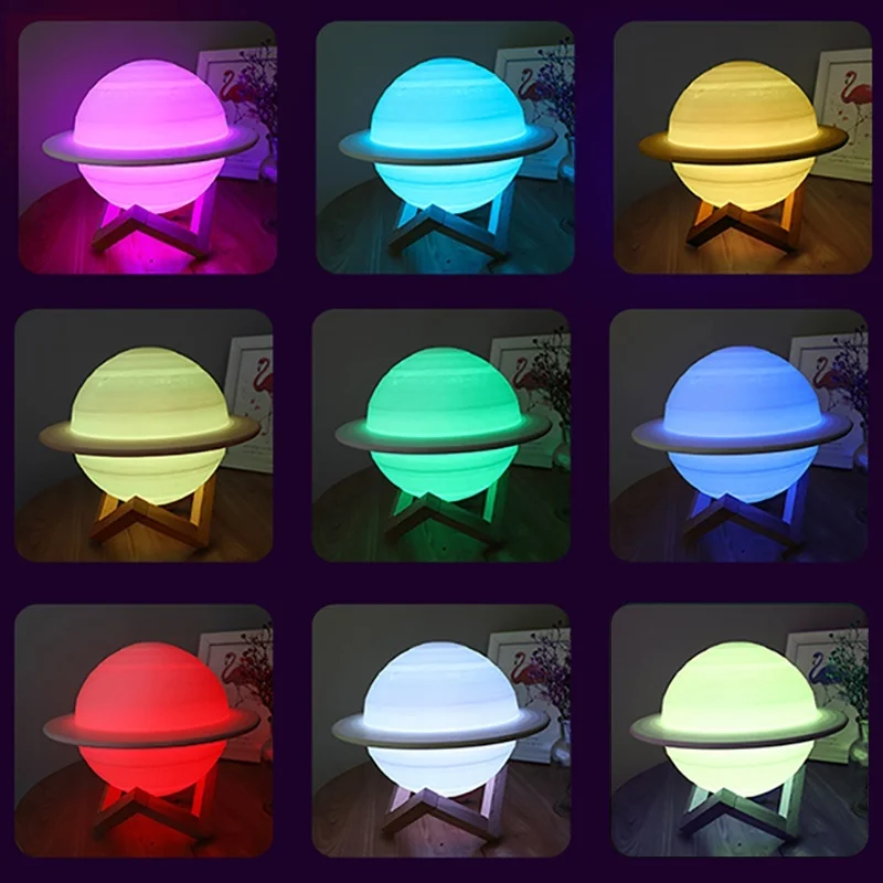 LED Night Light 3D พิมพ์ Satur - Colour Changing Bulb บทวิจารณ์และราคา