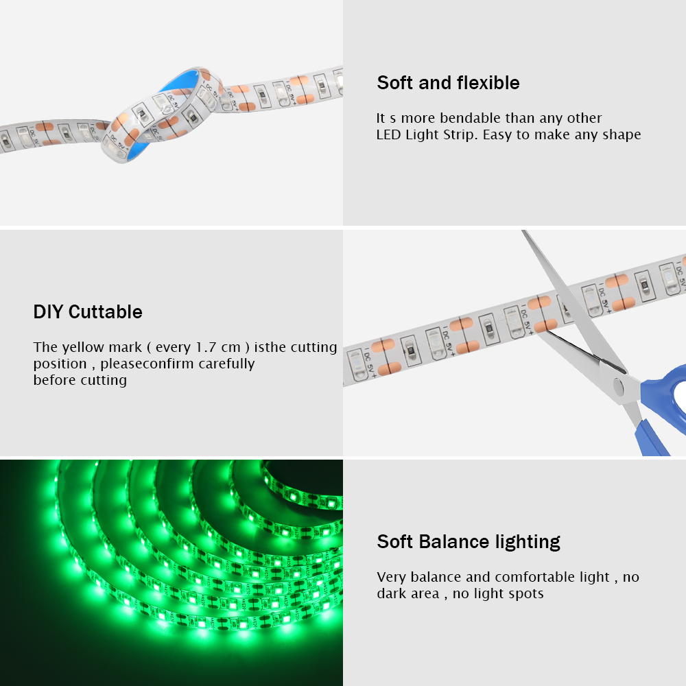 DC 5V USB LED แถบ 2835 สีขาวอุ - Lighting Decor And More บทวิจารณ์และราคา