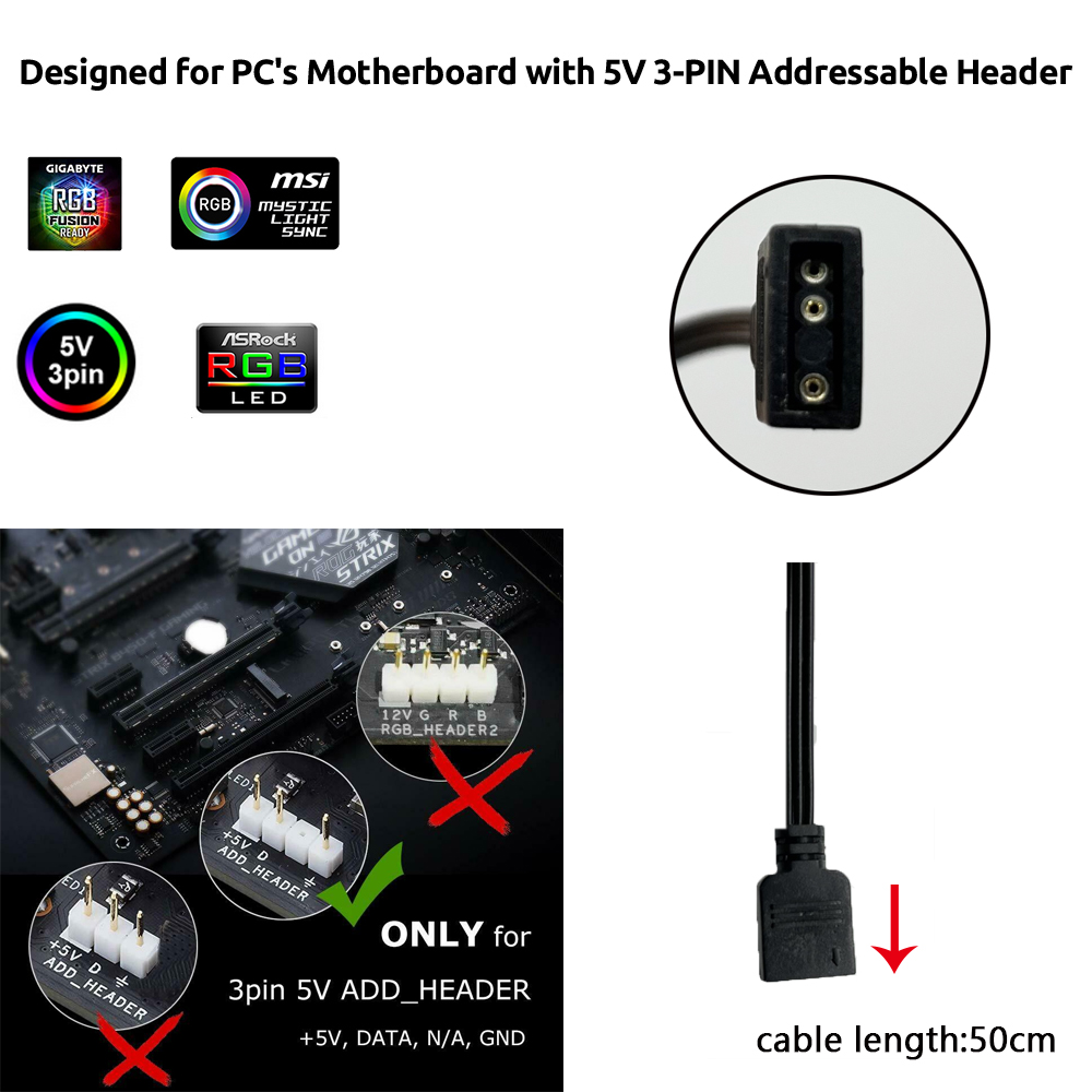 หัวต่อ 5V ARGB 3 พิน สำหรับเคส - Lighting Decoration Ideas บทวิจารณ์และราคา