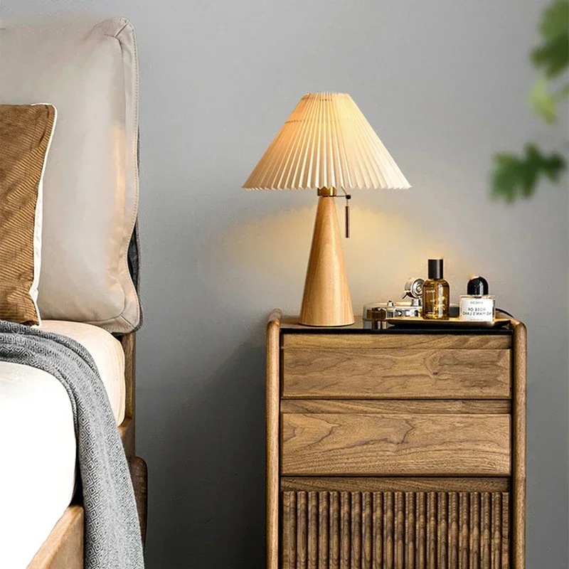 โคมไฟตั้งโต๊ะแบบจีบย้อนยุค โคม - Lighting Decor Bedroom บทวิจารณ์และราคา
