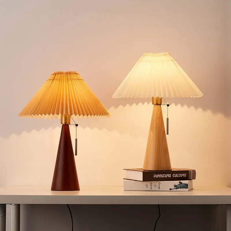 โคมไฟตั้งโต๊ะแบบจีบย้อนยุค โคม - Lighting Decor Bedroom บทวิจารณ์และราคา