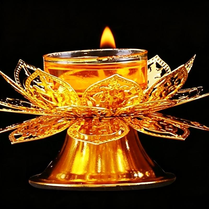 เชิงเทียนทองลายดอกบัว ตะเกียงน - Vintage Lighting Decor บทวิจารณ์และราคา