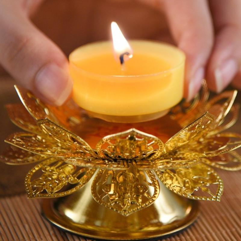เชิงเทียนทองลายดอกบัว ตะเกียงน - Vintage Lighting Decor บทวิจารณ์และราคา