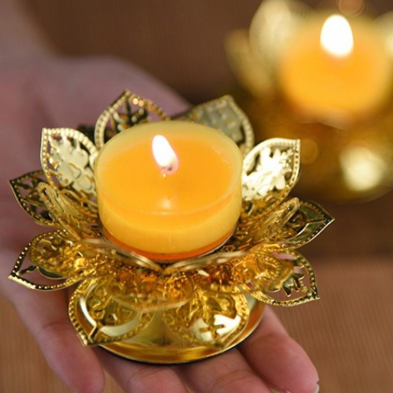 เชิงเทียนทองลายดอกบัว ตะเกียงน - Vintage Lighting Decor บทวิจารณ์และราคา