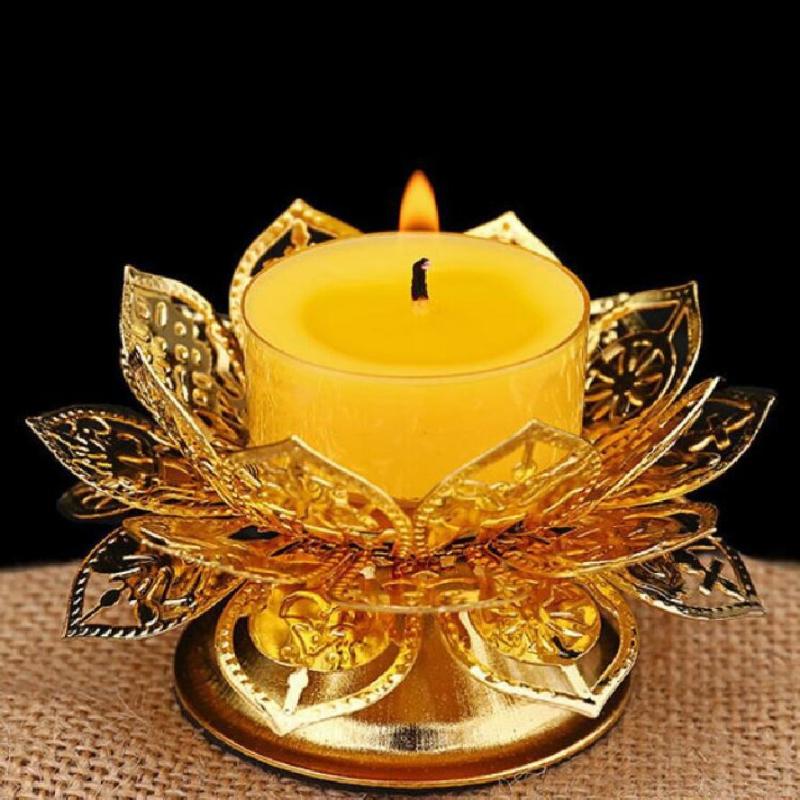 เชิงเทียนทองลายดอกบัว ตะเกียงน - Vintage Lighting Decor บทวิจารณ์และราคา