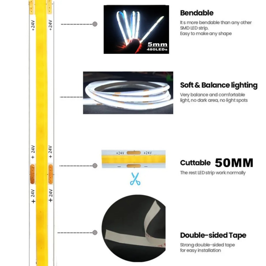 บางเฉียบ5มิลลิเมตรซังแถบไฟ LED - Lighting Decor And More บทวิจารณ์และราคา